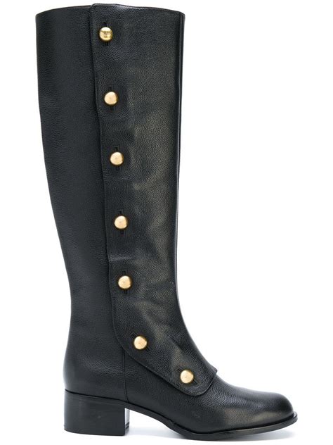 michael kors black gold boots|Michael Kors black boots women.